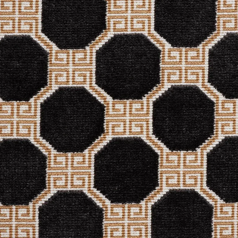 Schumacher 72795 Octavia Velvet Onyx fabric swatch