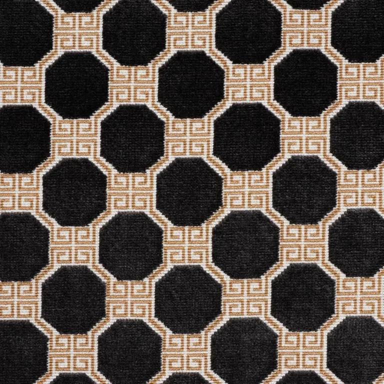 Schumacher 72795 Octavia Velvet Onyx fabric swatch