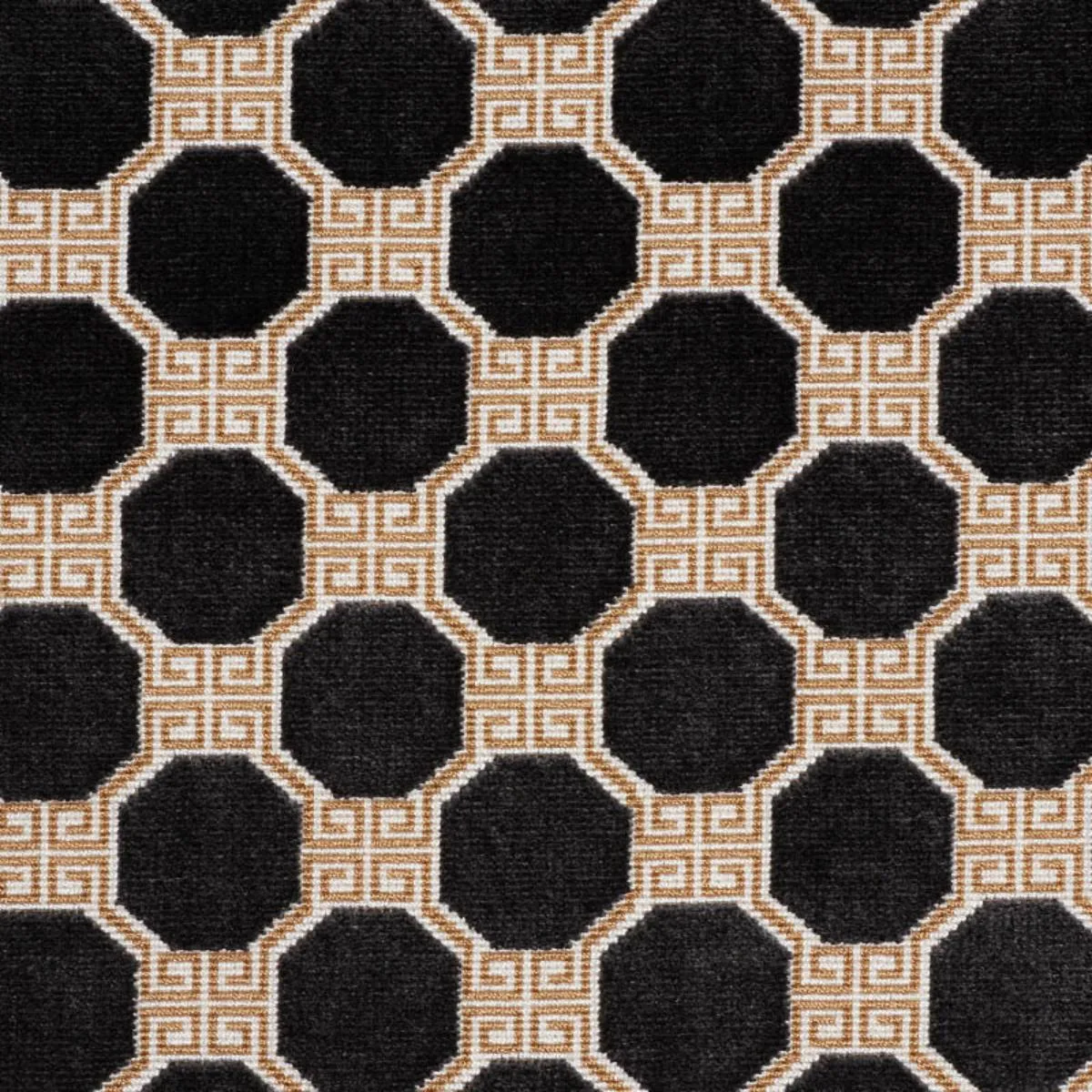 Schumacher 72795 Octavia Velvet Onyx fabric swatch