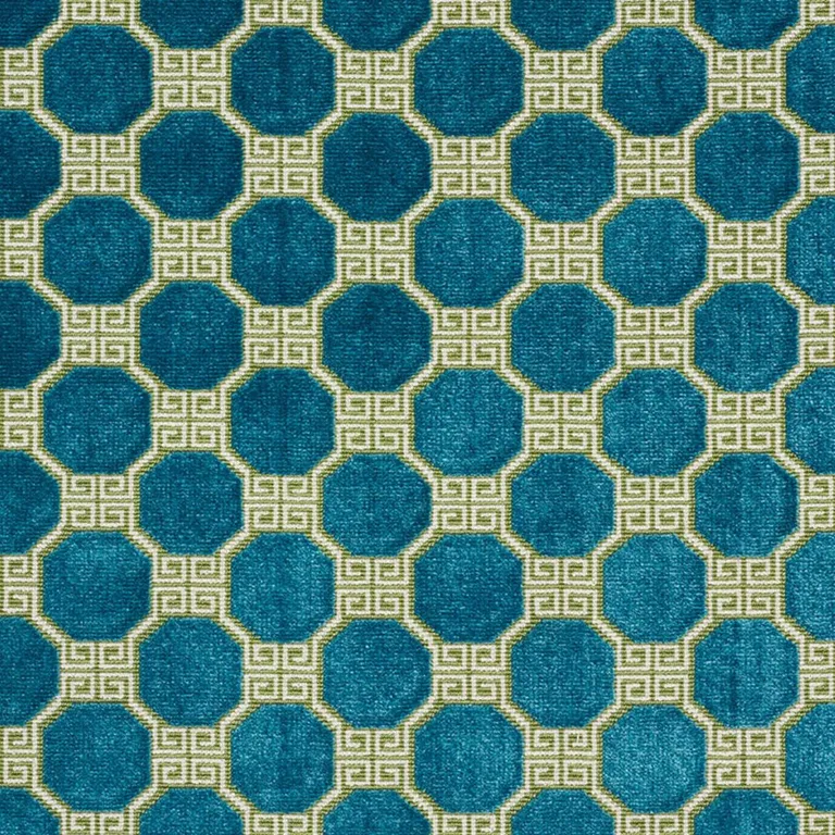 Schumacher 72794 Octavia Velvet Peacock fabric swatch