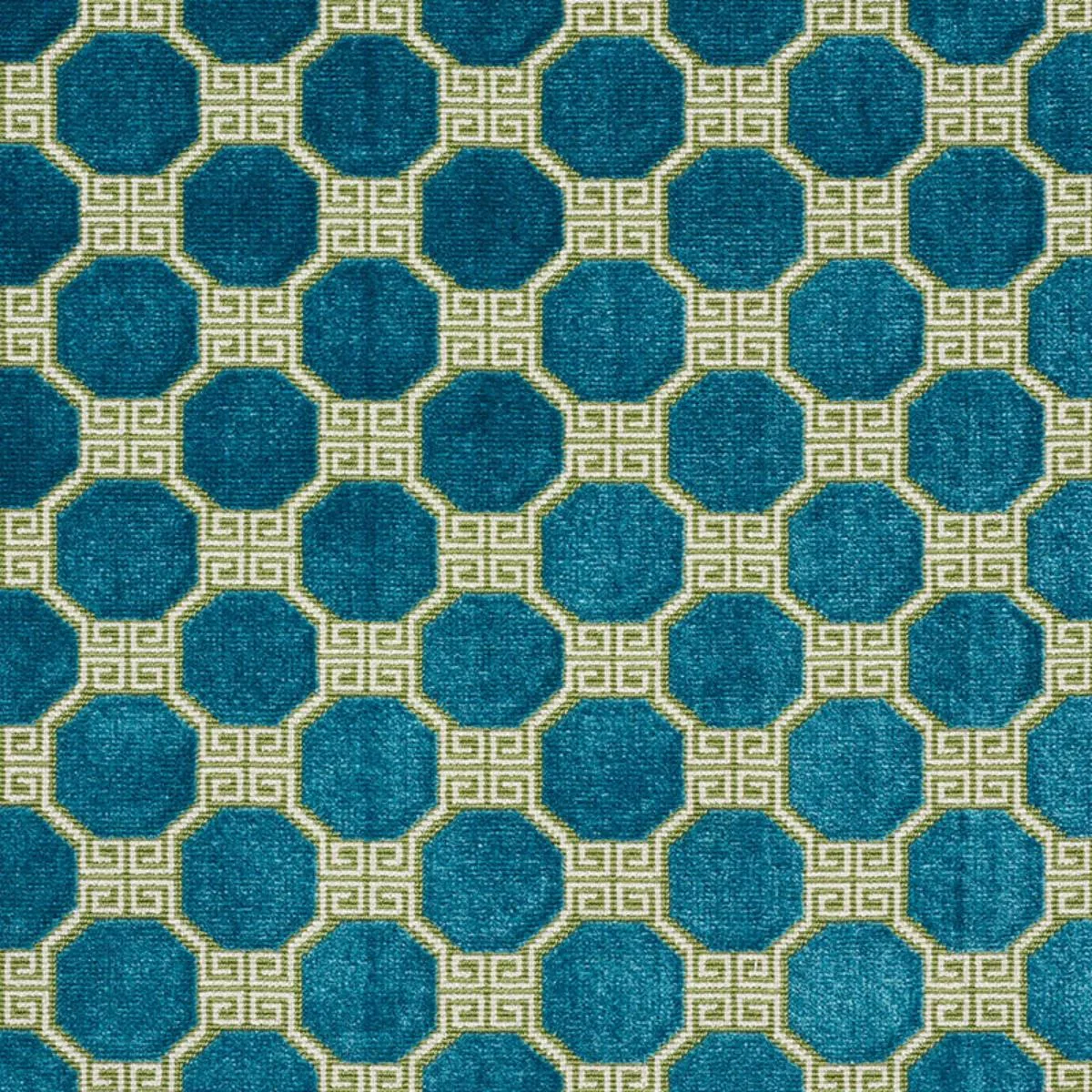Schumacher 72794 Octavia Velvet Peacock fabric swatch