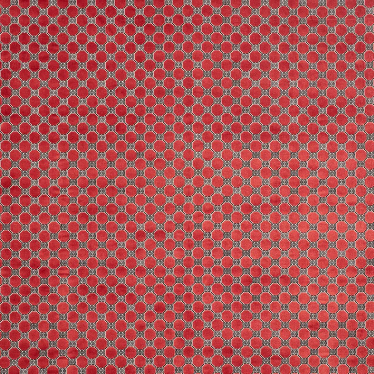 Schumacher 72796 Octavia Velvet Ruby fabric swatch