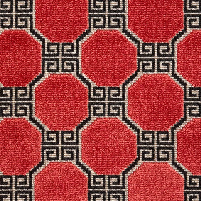 Schumacher 72796 Octavia Velvet Ruby fabric swatch