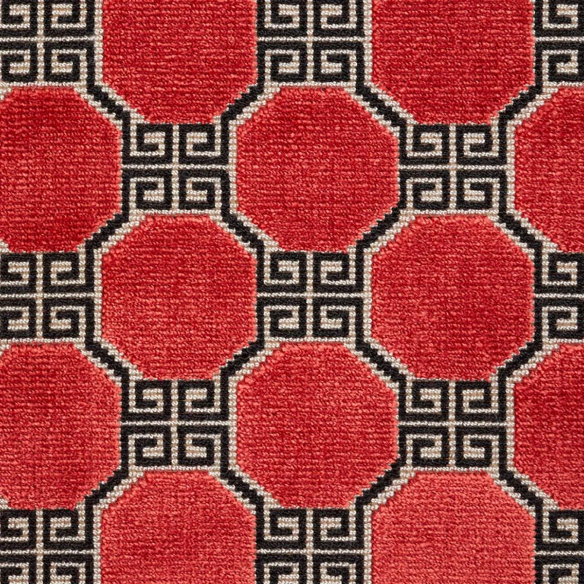 Schumacher 72796 Octavia Velvet Ruby fabric swatch