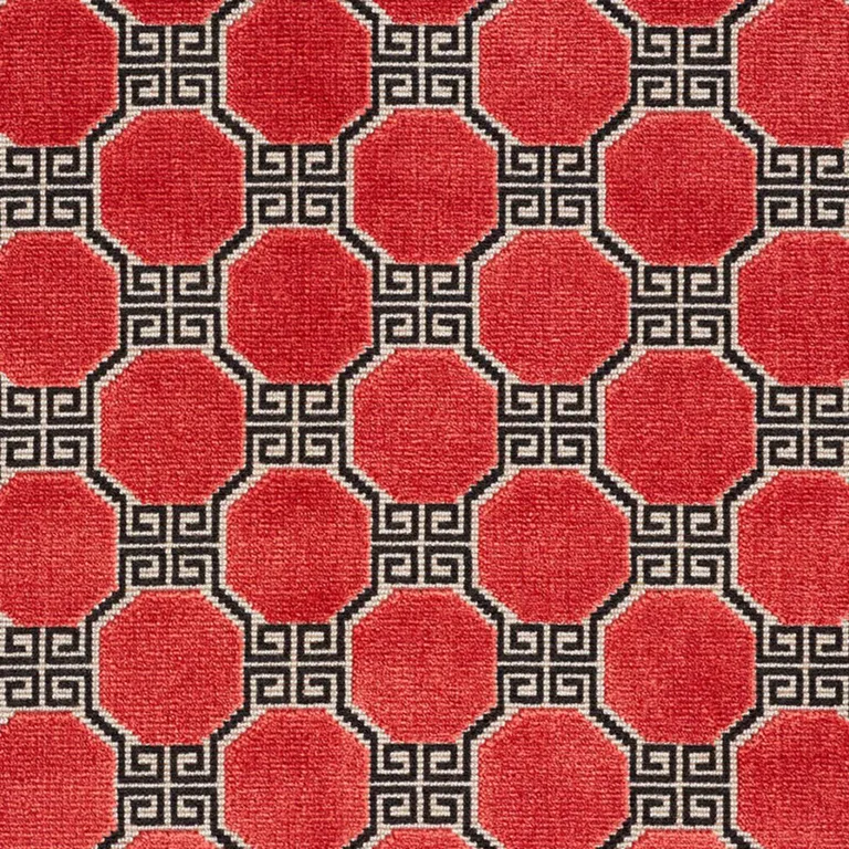 Schumacher 72796 Octavia Velvet Ruby fabric swatch