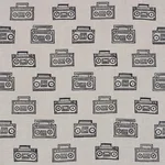 Schumacher 182450 Ode Hand Block Charcoal fabric swatch