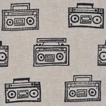 Schumacher 182450 Ode Hand Block Charcoal fabric swatch