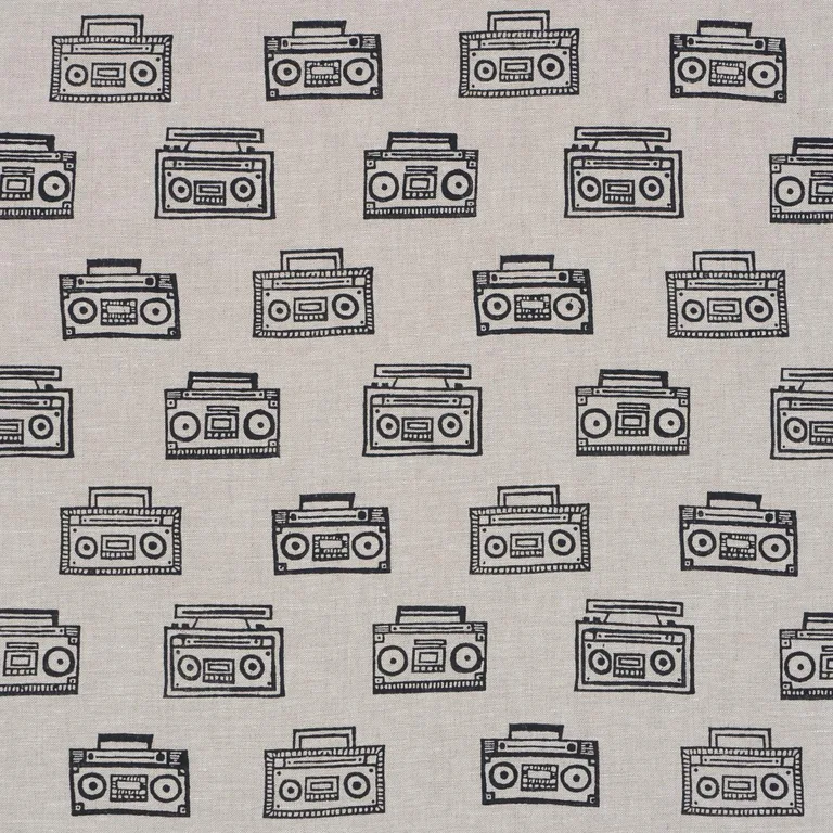Schumacher 182450 Ode Hand Block Charcoal fabric swatch