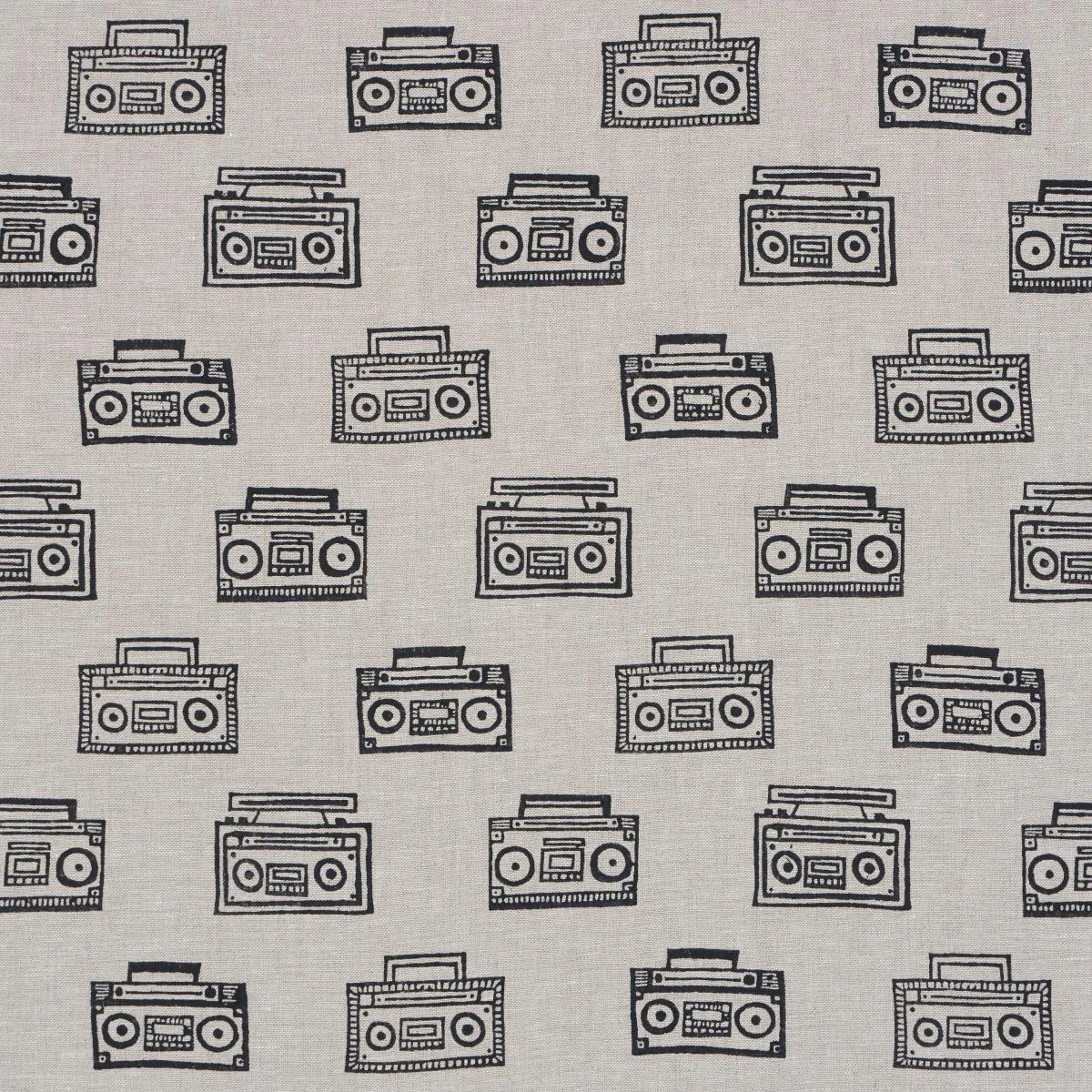 Schumacher 182450 Ode Hand Block Charcoal fabric swatch