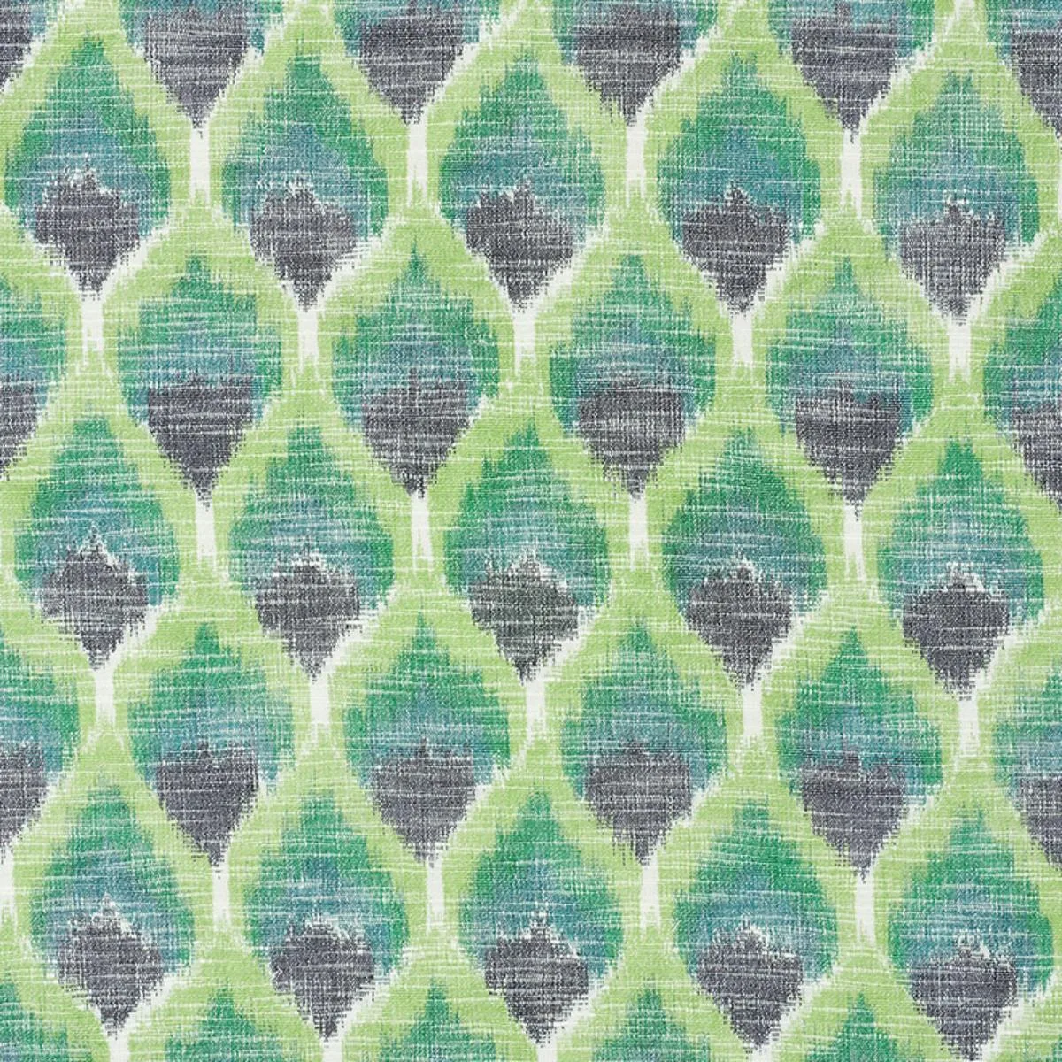 Schumacher 72640 Odisha Ikat Greens fabric swatch