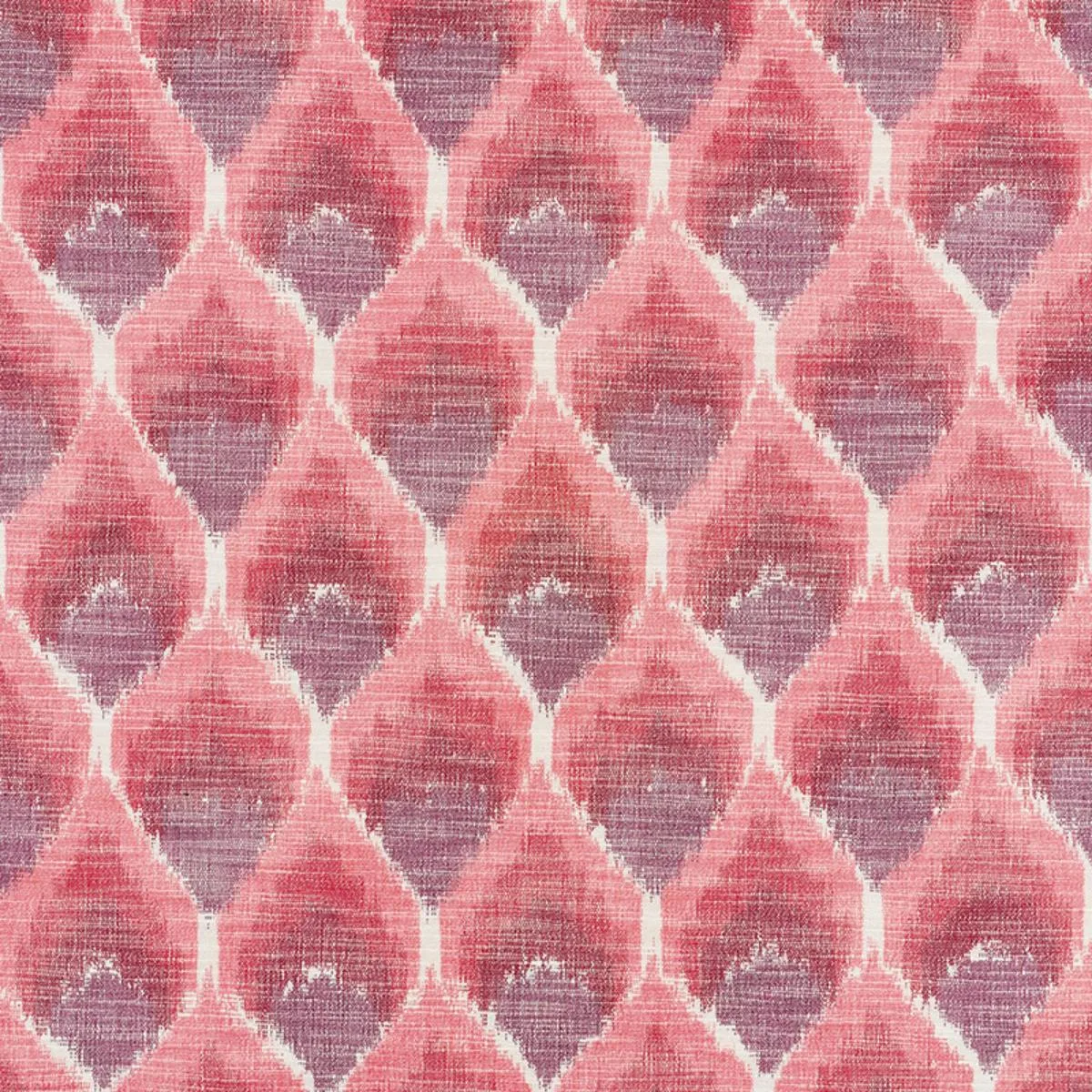 Schumacher 72642 Odisha Ikat Reds fabric swatch