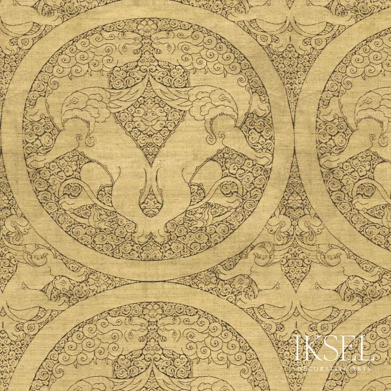 Schumacher RF902CS01 Ogodei Lions Original fabric swatch
