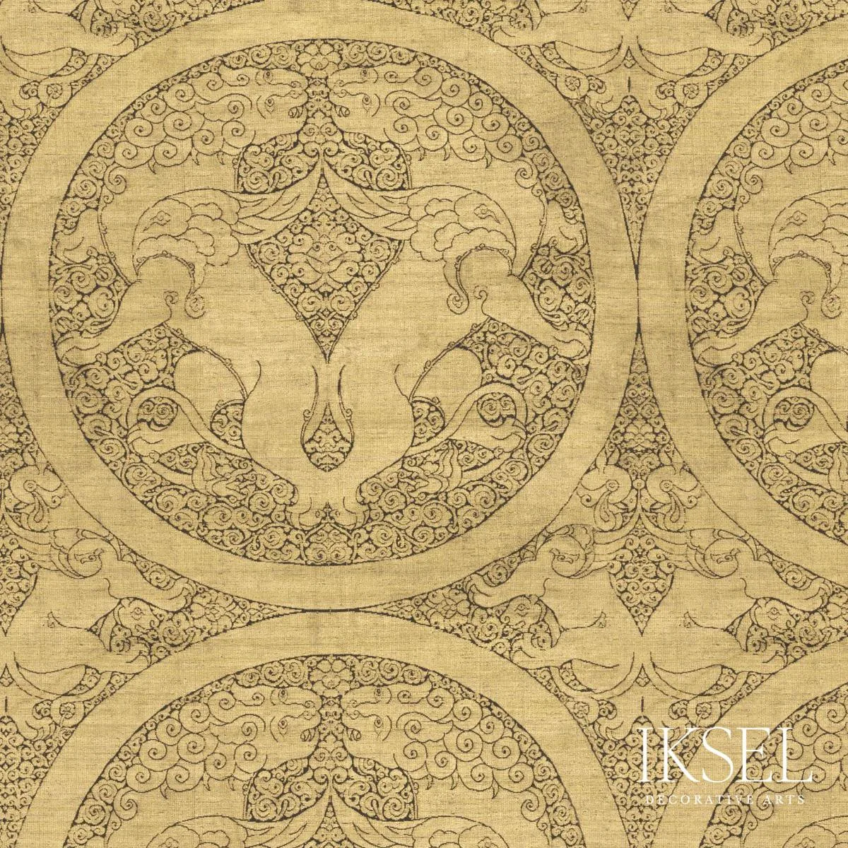 Schumacher RF902CS01 Ogodei Lions Original fabric swatch
