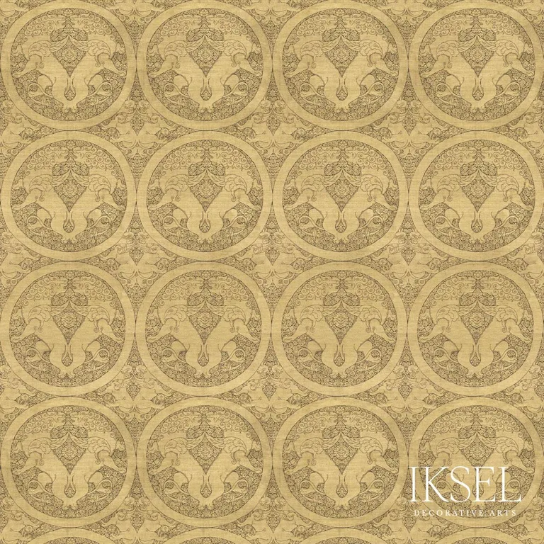 Schumacher RF902CS01 Ogodei Lions Original fabric swatch