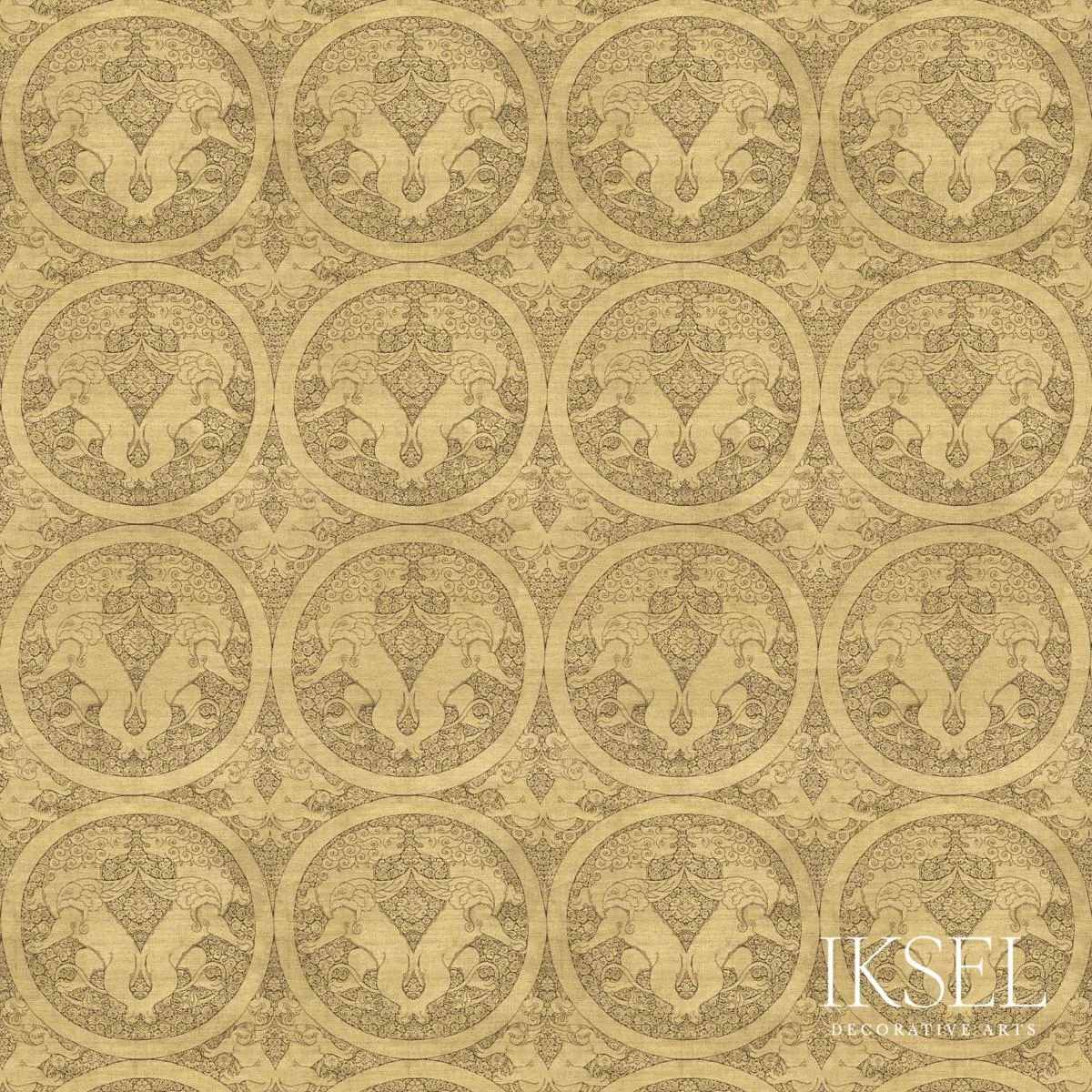 Schumacher RF902CS01 Ogodei Lions Original fabric swatch