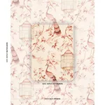 Schumacher 173442 Oiseaux Et Fleurs Cinnabar fabric swatch