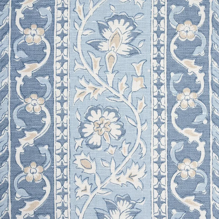 Schumacher 177615 Ojai Paisley China Blue fabric swatch