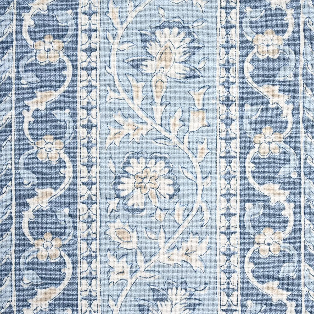 Schumacher 177615 Ojai Paisley China Blue fabric swatch