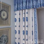 Schumacher 177611 Ojai Paisley Indigo fabric swatch