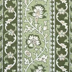 Schumacher 177614 Ojai Paisley Leaf Green fabric swatch