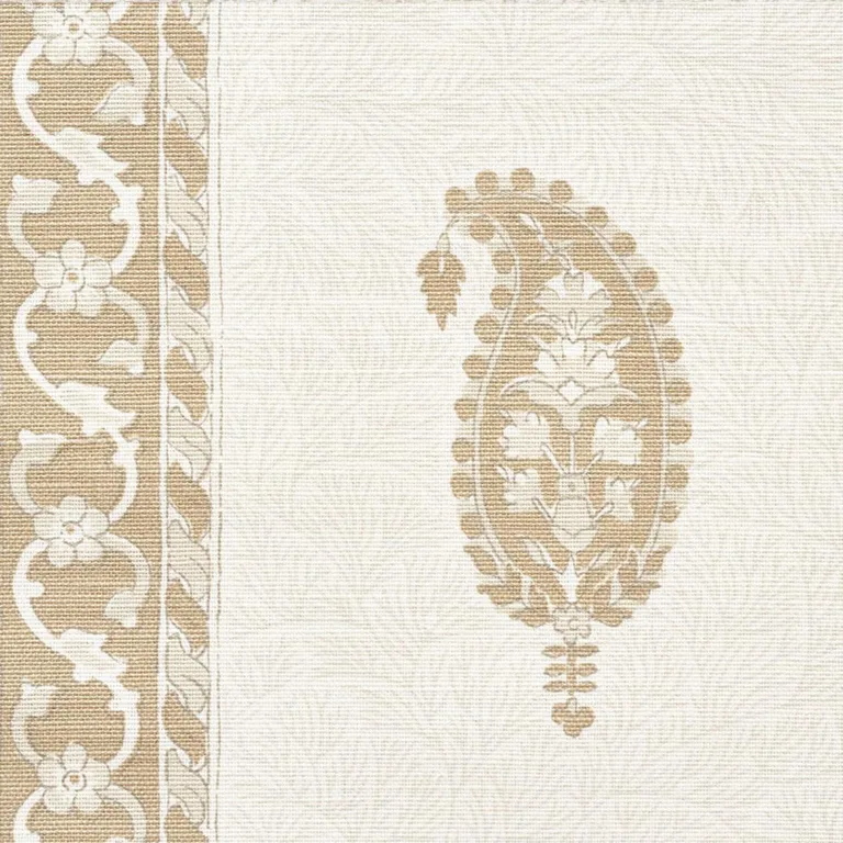 Schumacher 177612 Ojai Paisley Neutral fabric swatch