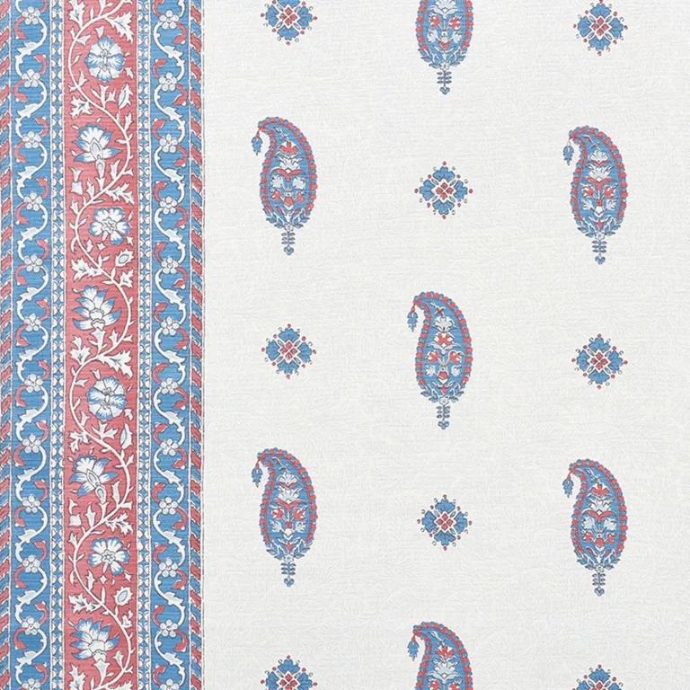 Schumacher 177610 Ojai Paisley Red fabric swatch
