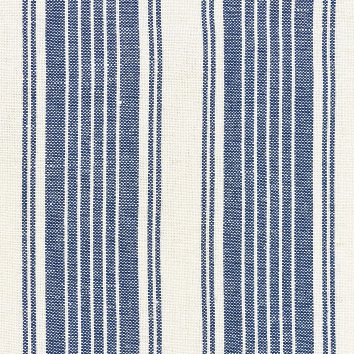 Schumacher 73002 Ojai Stripe Indigo fabric swatch