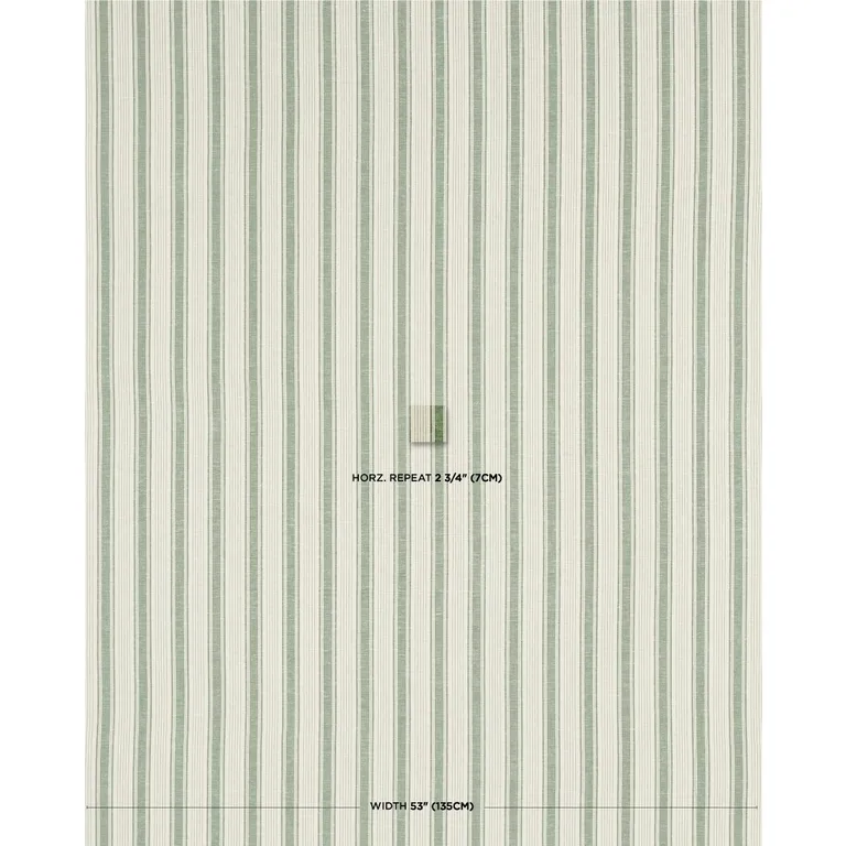 Schumacher 73005 Ojai Stripe Leaf Green fabric swatch