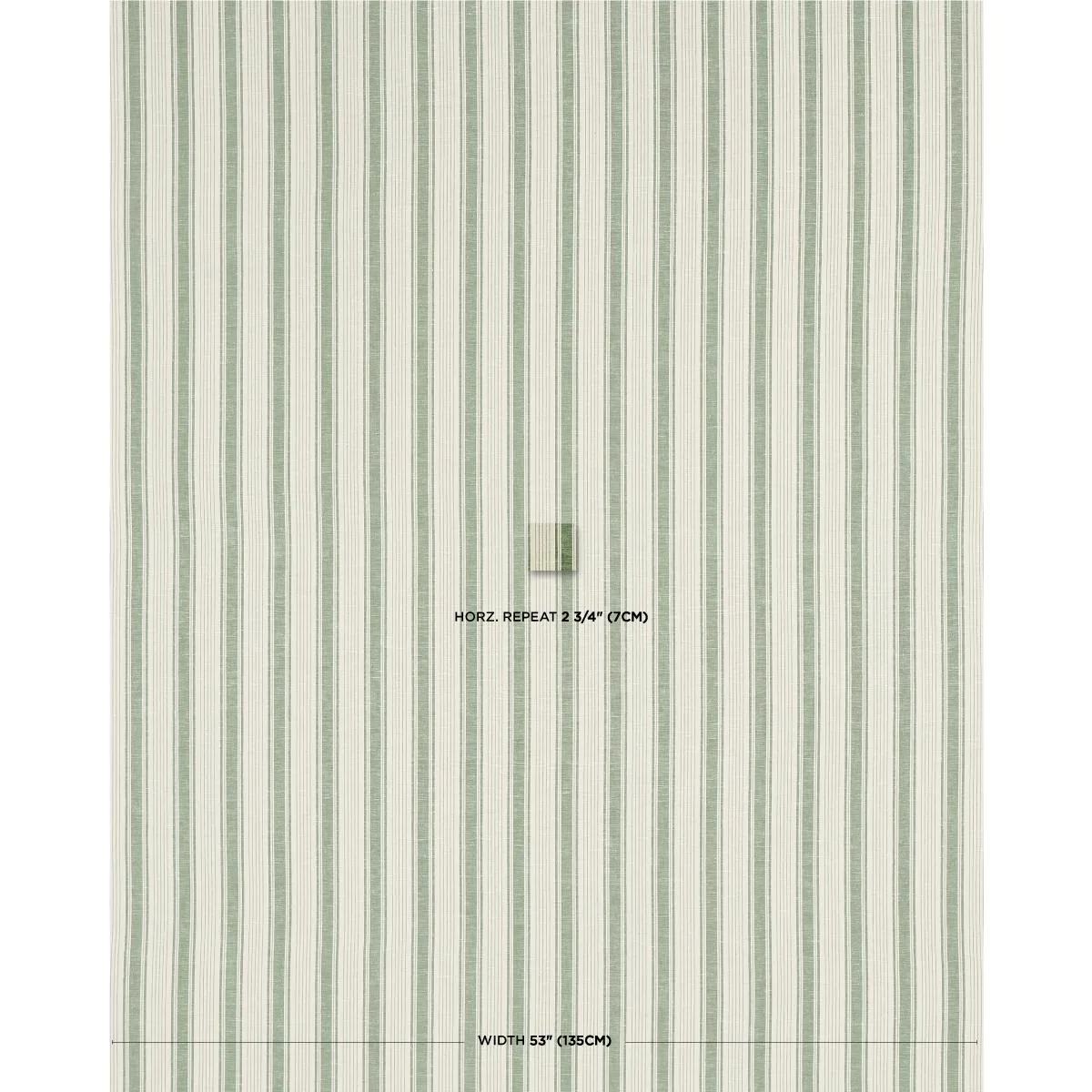 Schumacher 73005 Ojai Stripe Leaf Green fabric swatch
