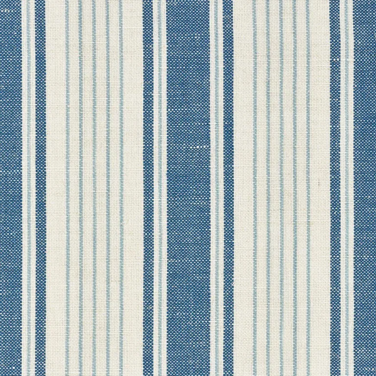 Schumacher 73000 Ojai Stripe Prussian Blue fabric swatch