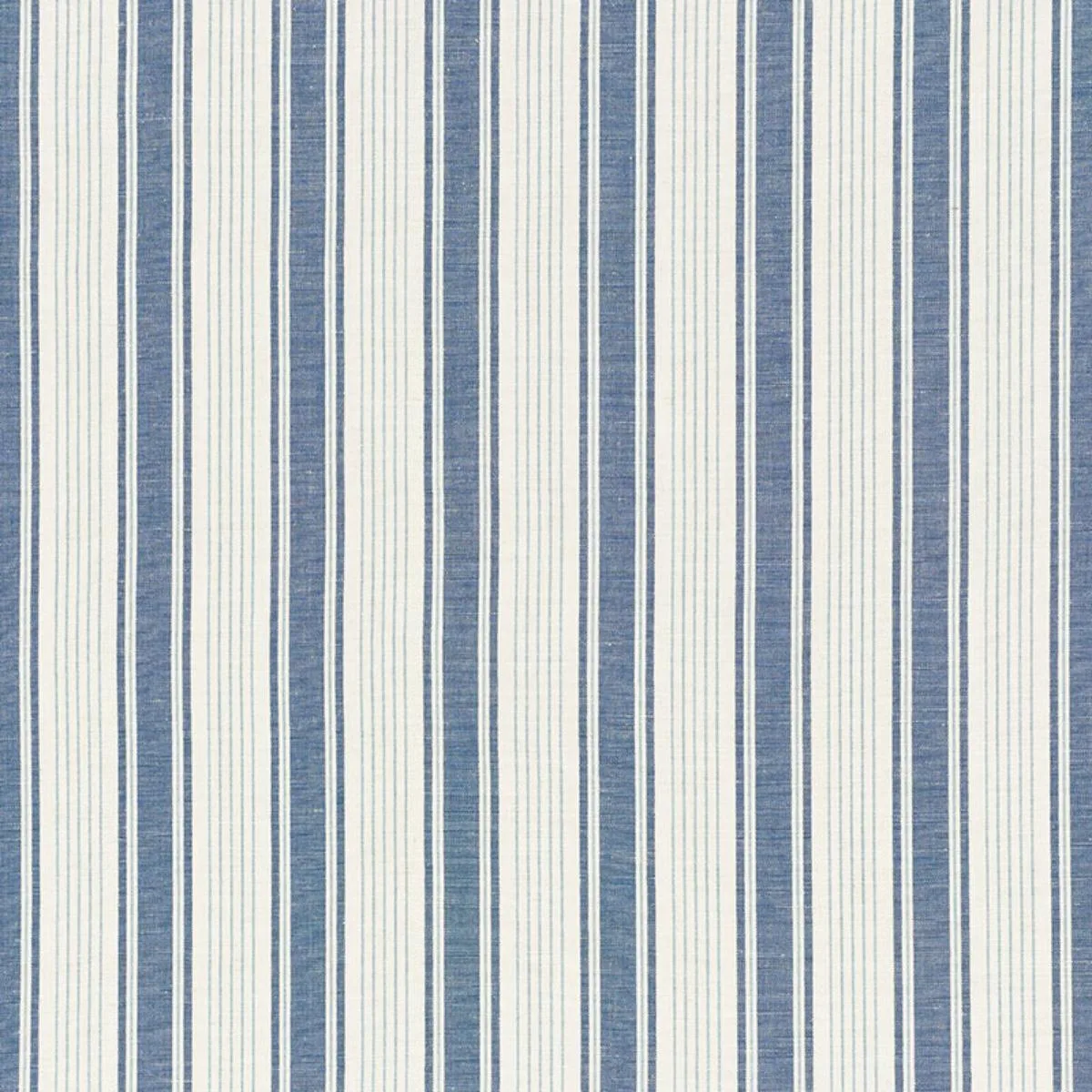 Schumacher 73000 Ojai Stripe Prussian Blue fabric swatch