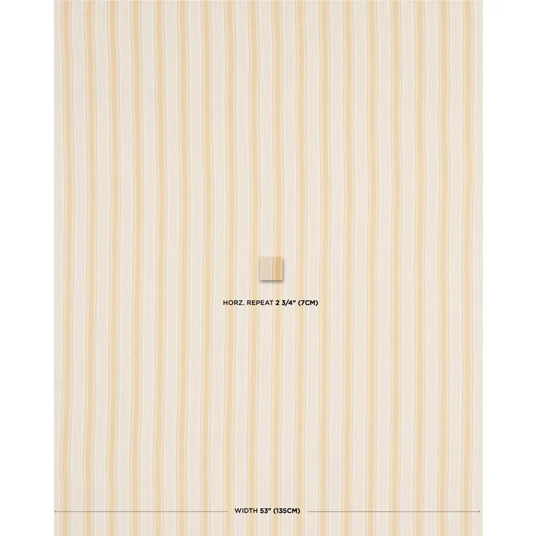 Schumacher 73006 Ojai Stripe Yellow fabric swatch
