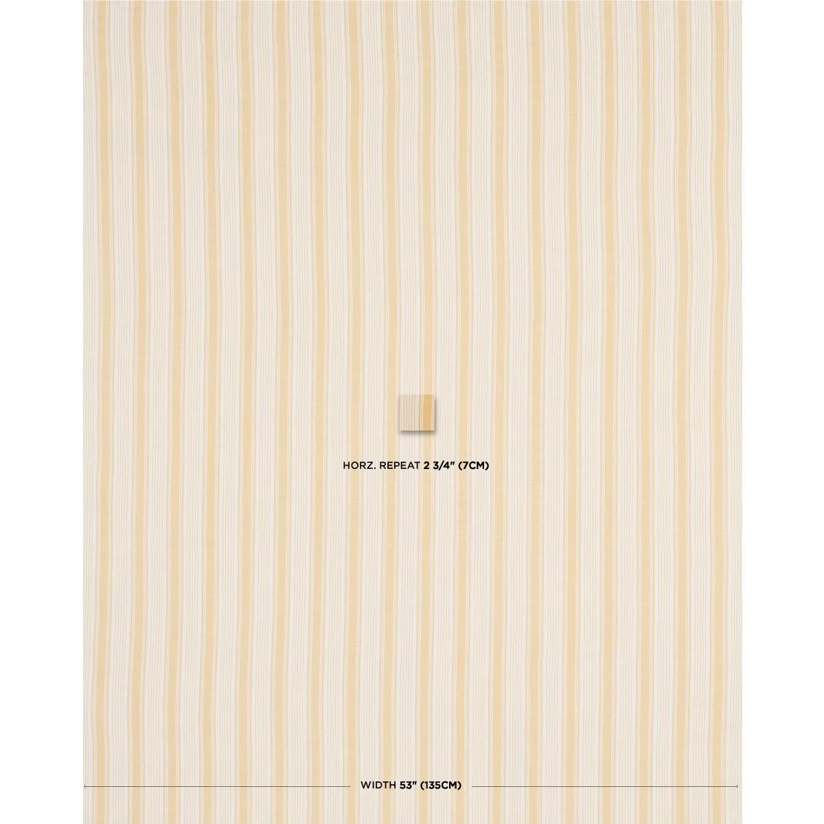 Schumacher 73006 Ojai Stripe Yellow fabric swatch
