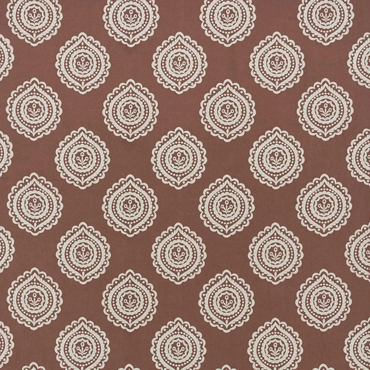 Schumacher 70203 Olana Linen Embroidery Cafe Mocha fabric swatch