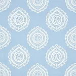 Schumacher 70207 Olana Linen Embroidery Sky fabric swatch
