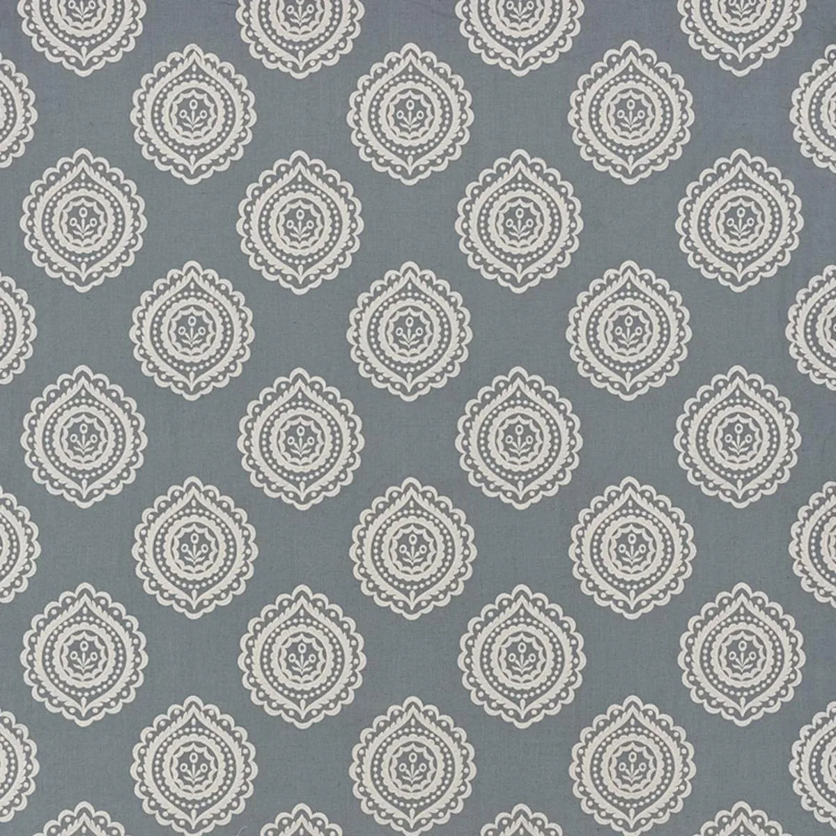 Schumacher 70201 Olana Linen Embroidery Slate fabric swatch