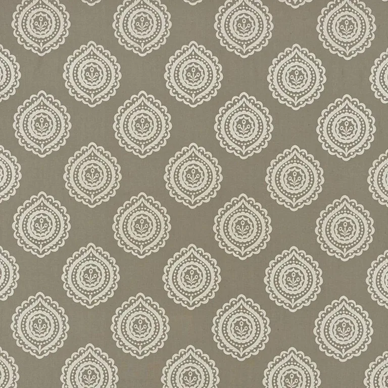 Schumacher 70202 Olana Linen Embroidery Stone fabric swatch