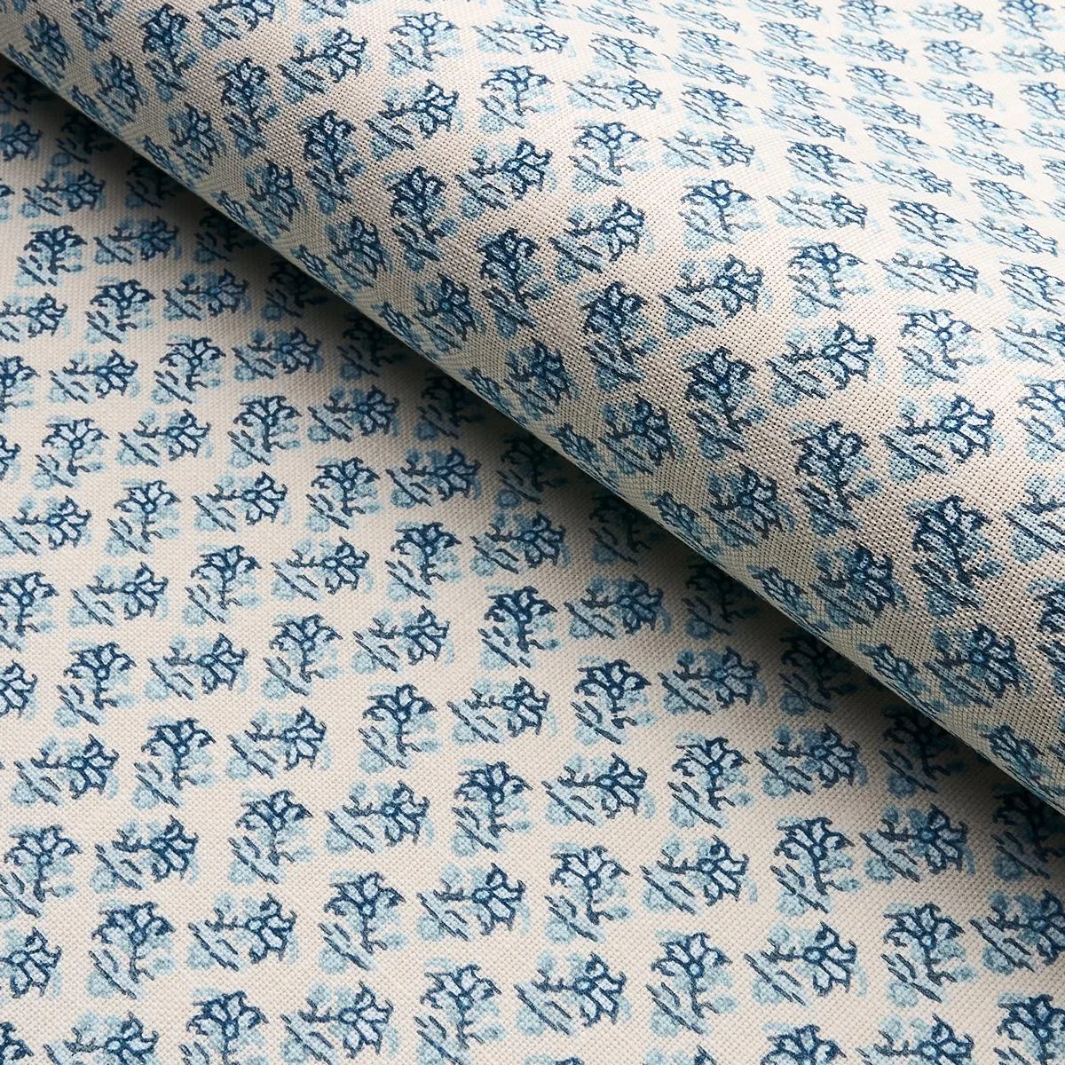 Schumacher 180760 Oleander Indoor/Outdoor Indigo fabric swatch