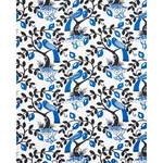 Schumacher 177470 Olive Tree Black & Blue fabric swatch