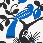 Schumacher 177470 Olive Tree Black & Blue fabric swatch