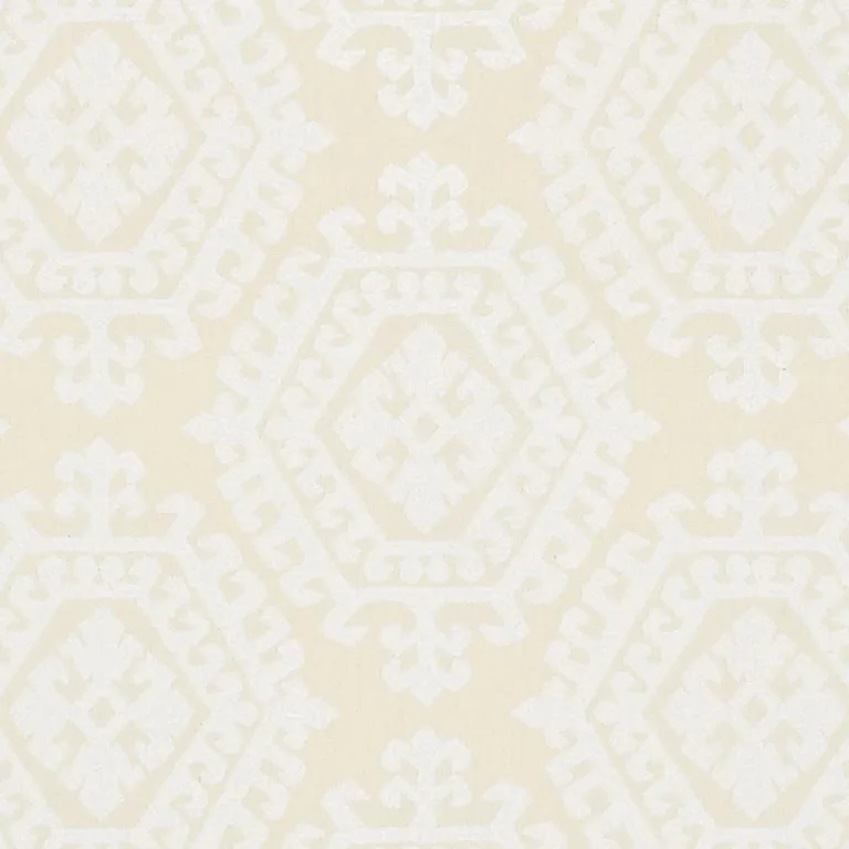 Schumacher 71940 Omar Embroidery Ivory fabric swatch