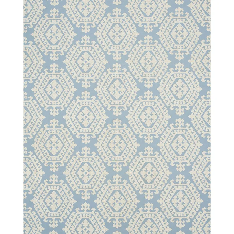 Schumacher 71945 Omar Embroidery Sky fabric swatch