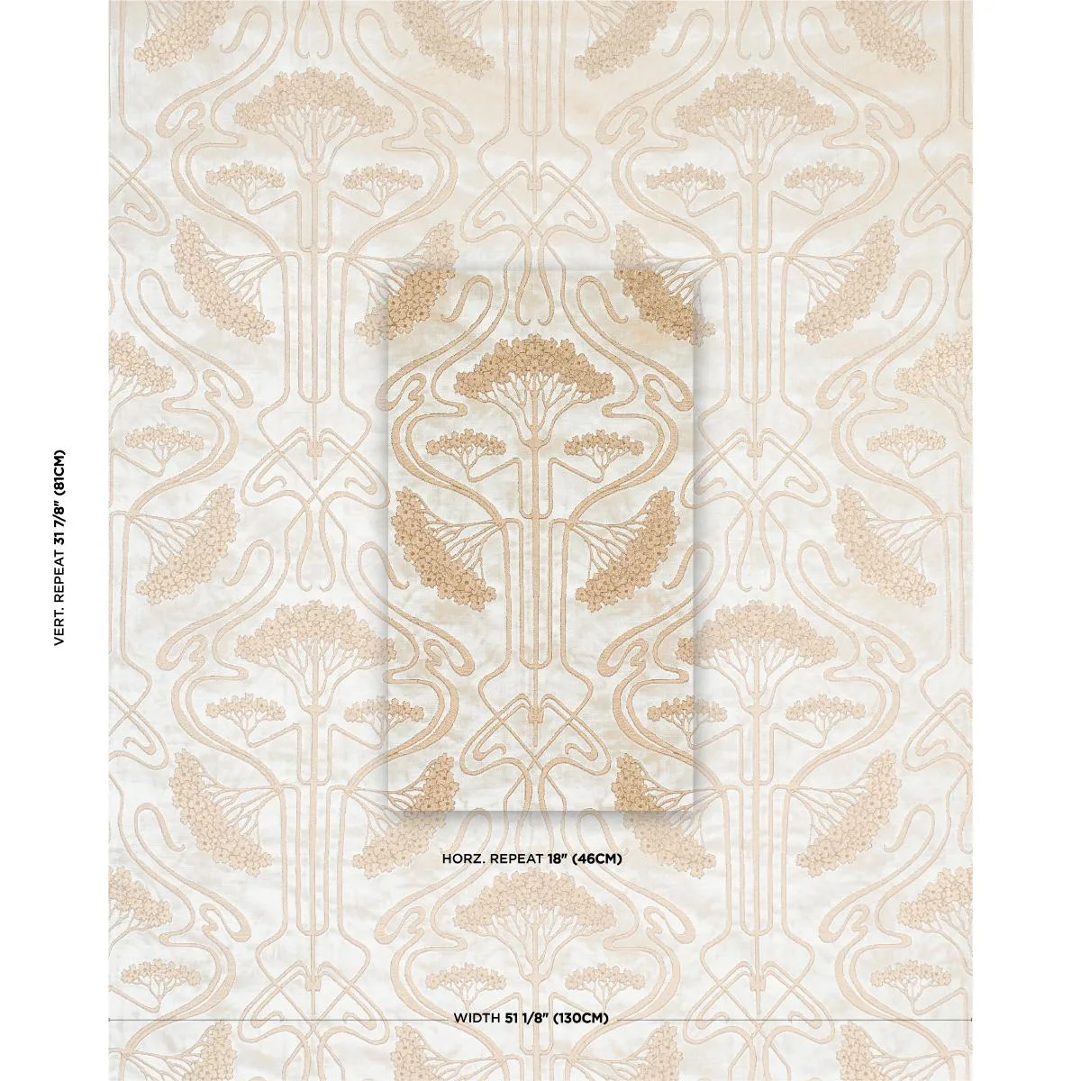 Schumacher 83170 Ombelli Jacquard Velvet Fawn fabric swatch