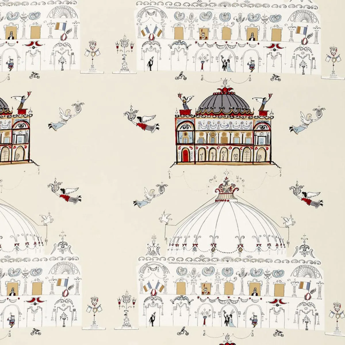 Schumacher 174001 Opera Natural fabric swatch