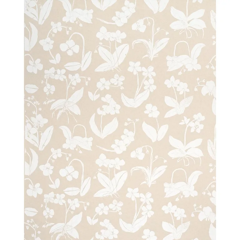Schumacher 180511 Orchids Have Dreams Light Neutral fabric swatch