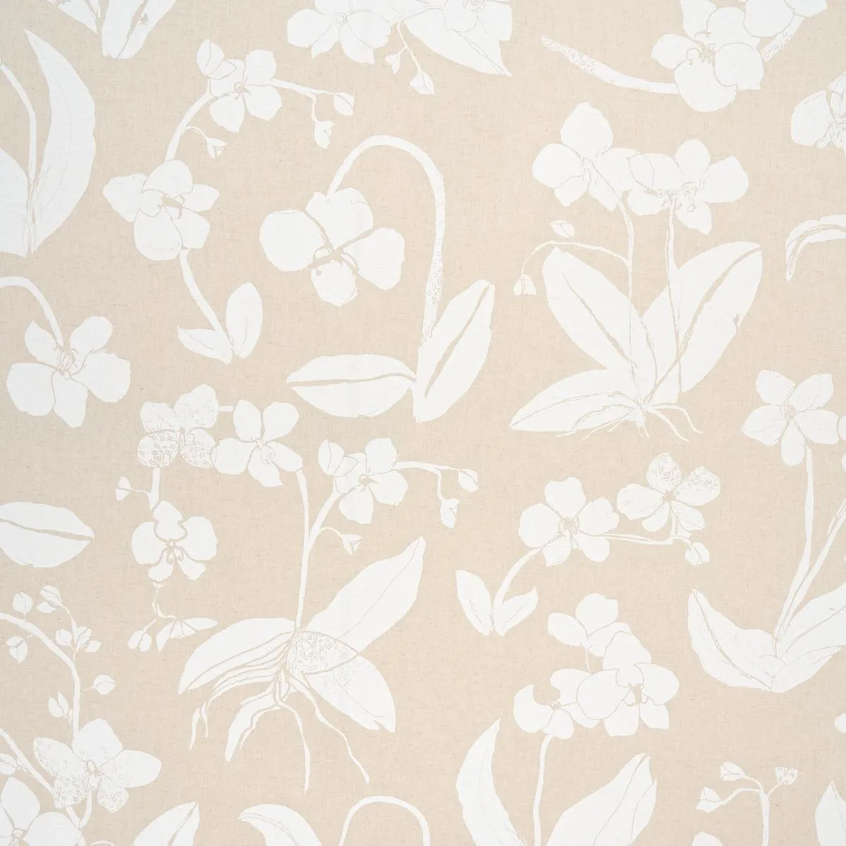 Schumacher 180511 Orchids Have Dreams Light Neutral fabric swatch