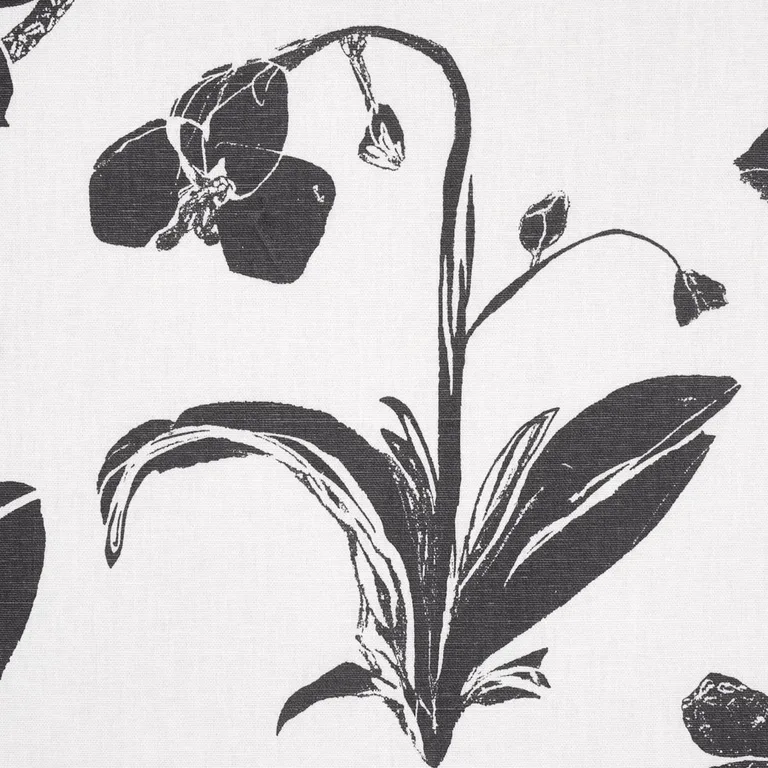 Schumacher 180510 Orchids Have Dreams Soft Black fabric swatch
