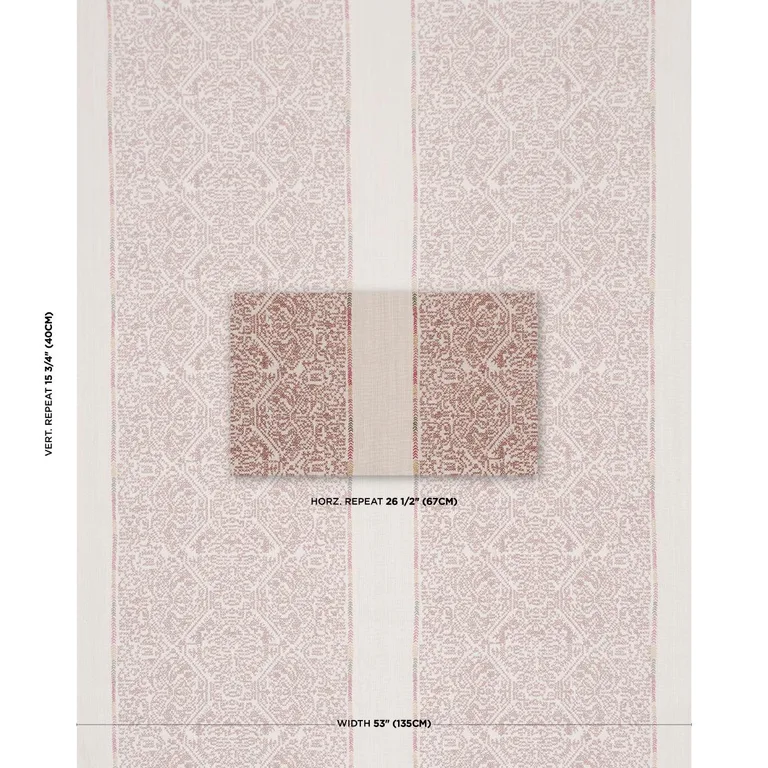 Schumacher 87270 Orion Embroidery Clay fabric swatch