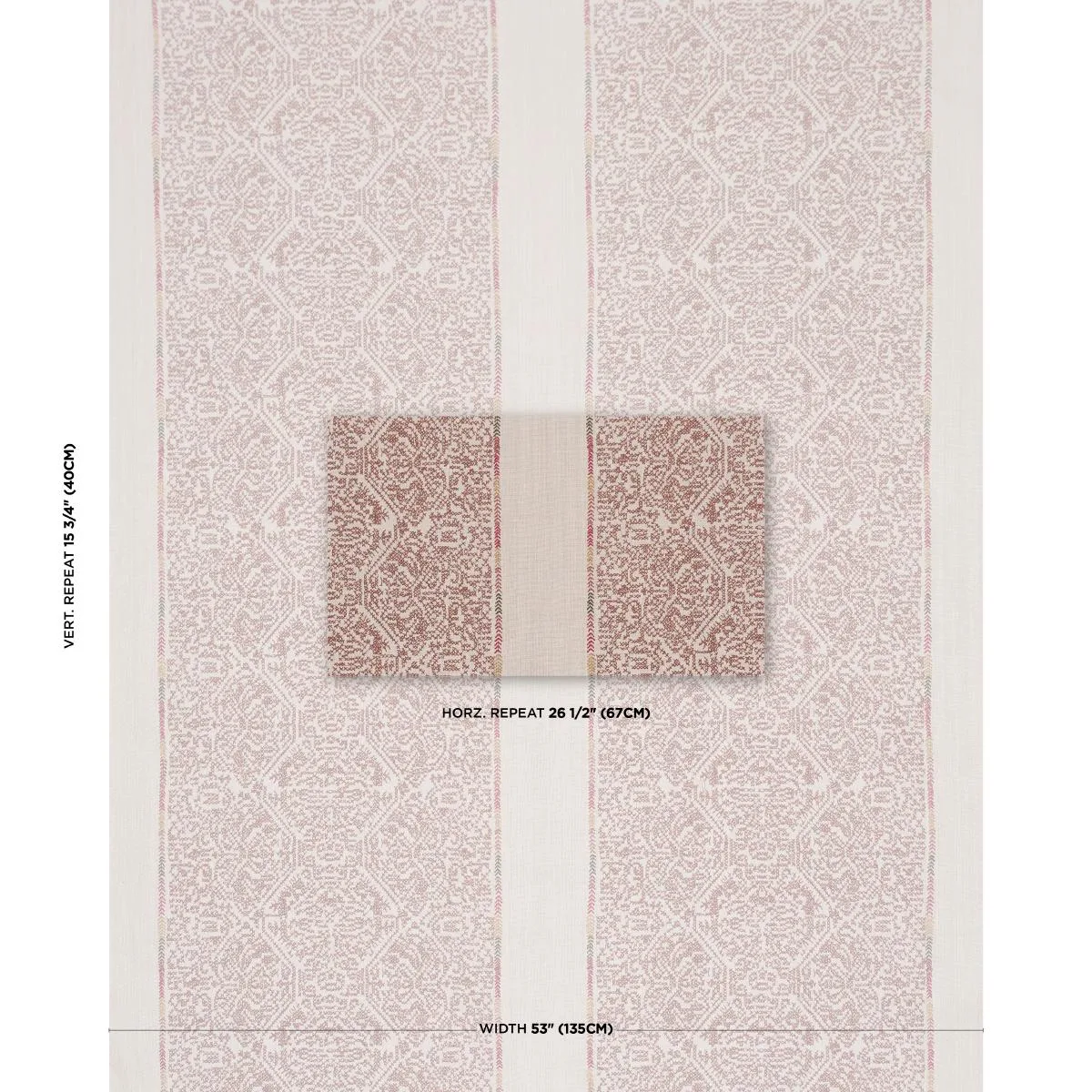 Schumacher 87270 Orion Embroidery Clay fabric swatch