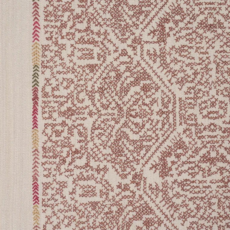 Schumacher 87270 Orion Embroidery Clay fabric swatch